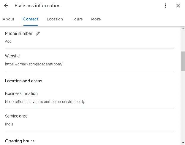 change my business phone number on google