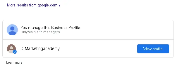 view profile option in google business profile
