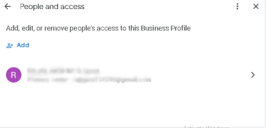 click add button in google business profile